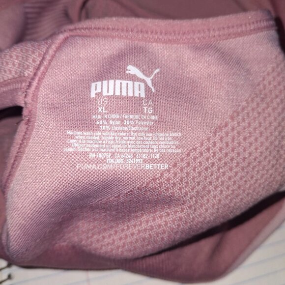 PUMA Women's Pink Racerback Sports Bra - Scoop Neck - Size XL - Picture 2 of 3